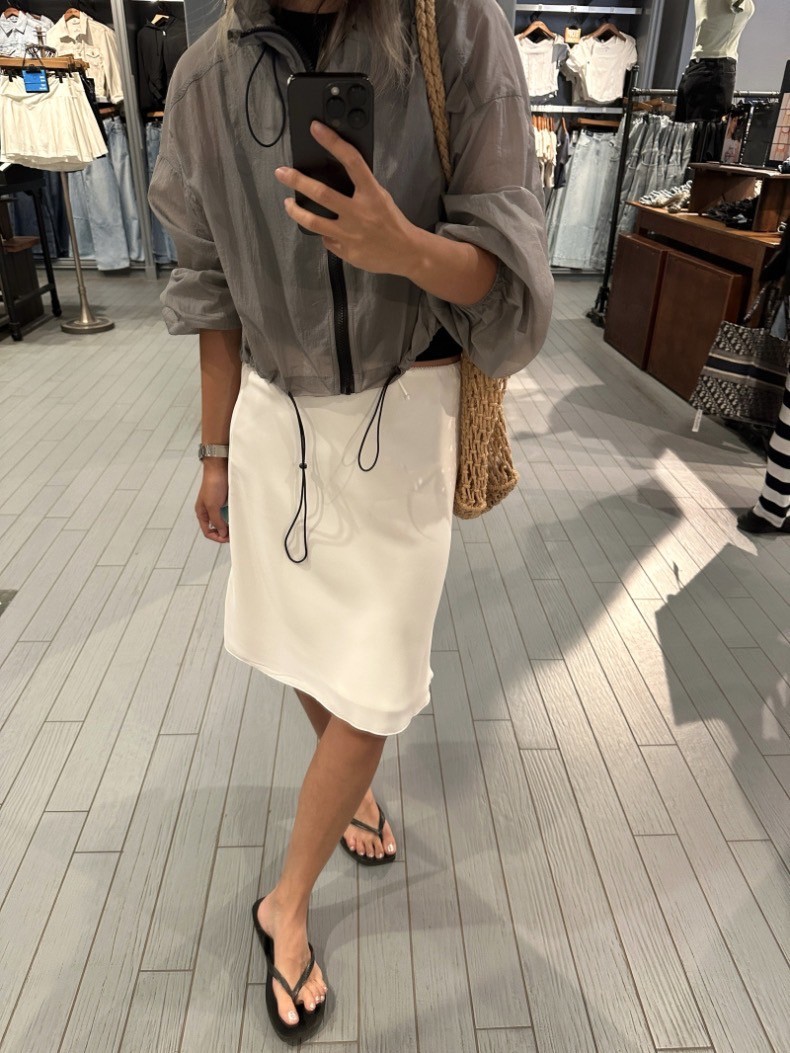 夏款鬆緊腰小A字裙有內襯魚尾裙