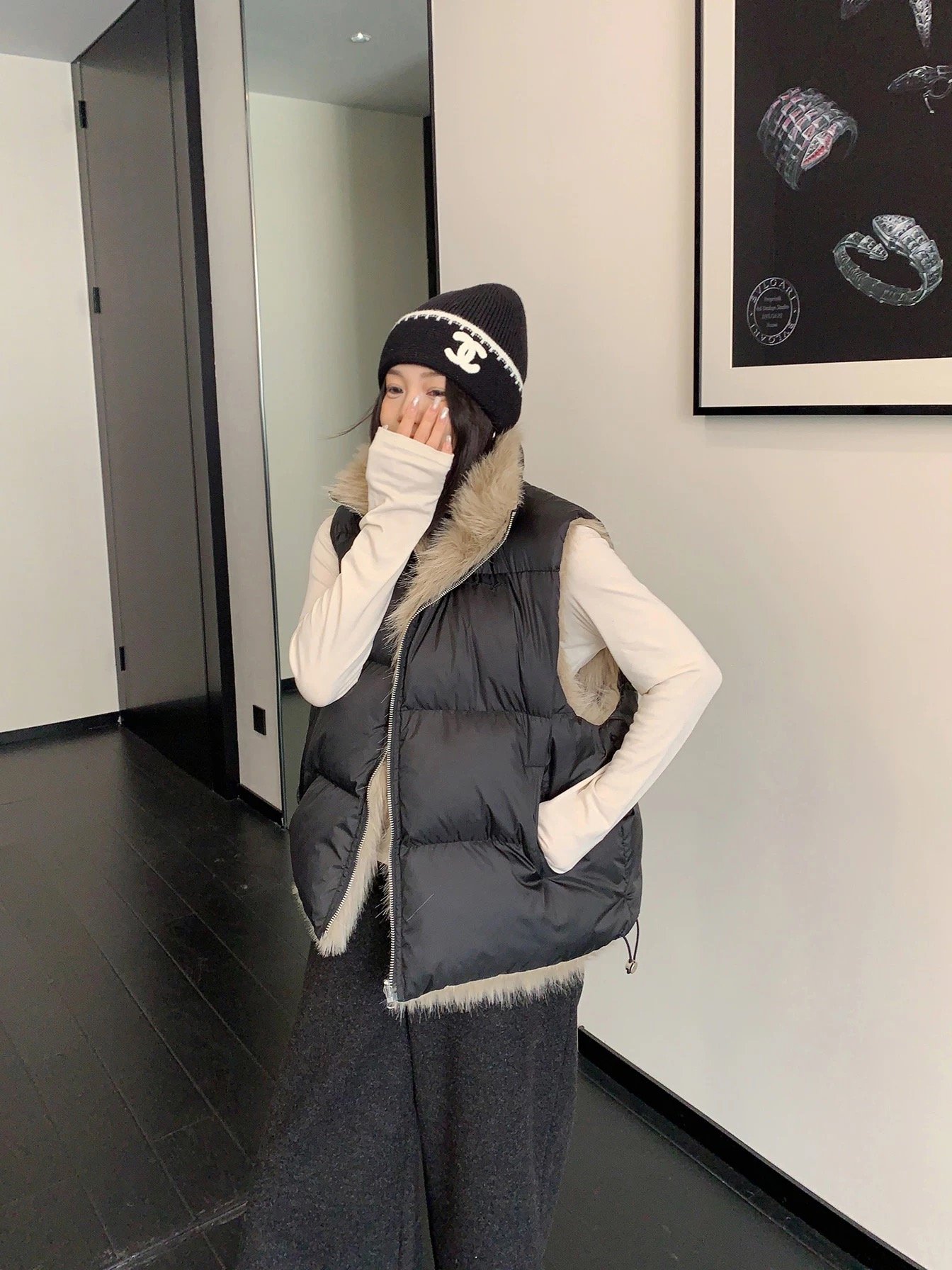 短款雙面兩穿馬甲外套