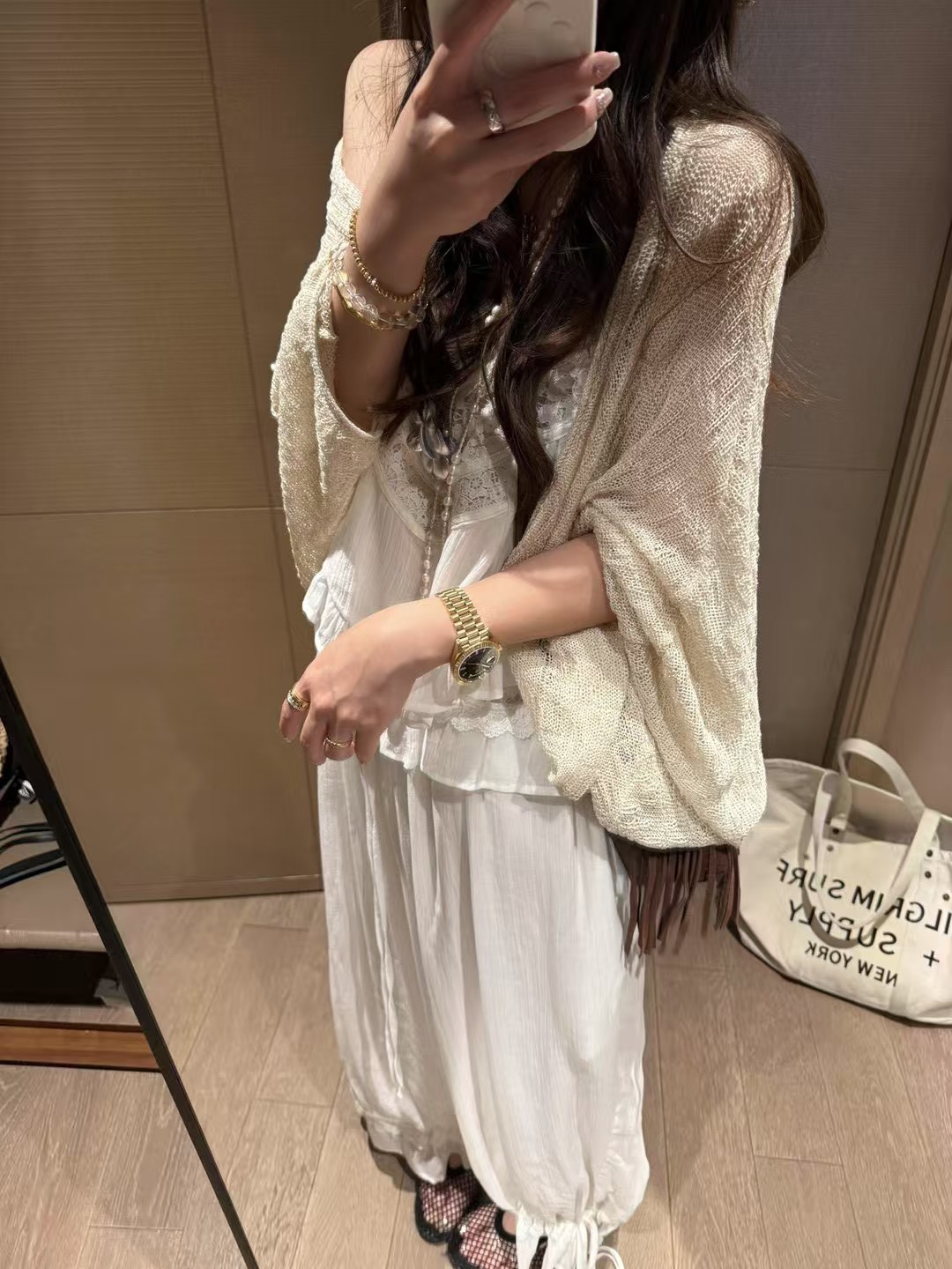 亞麻蝙蝠袖防曬開衫
