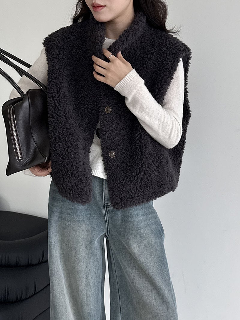 羊羔毛馬甲背心