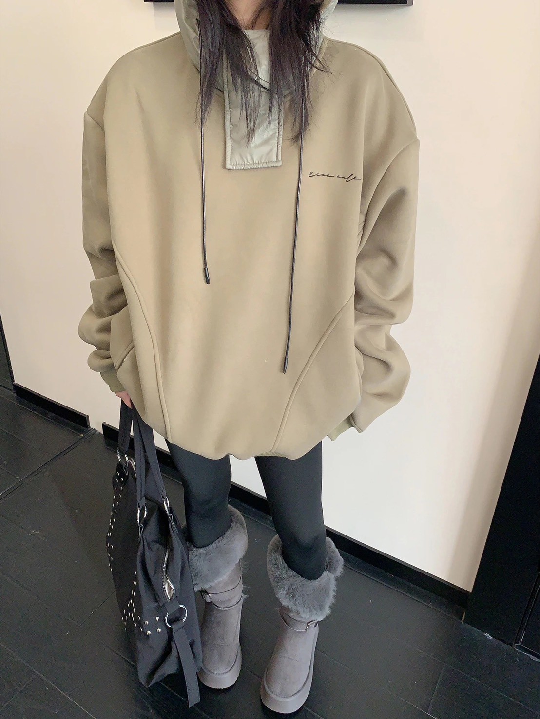 加絨連帽衛衣加厚寬鬆帽外套