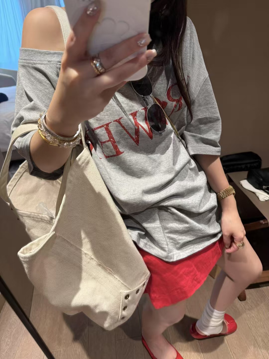 梨形鬆緊腰100%亞麻短裙褲