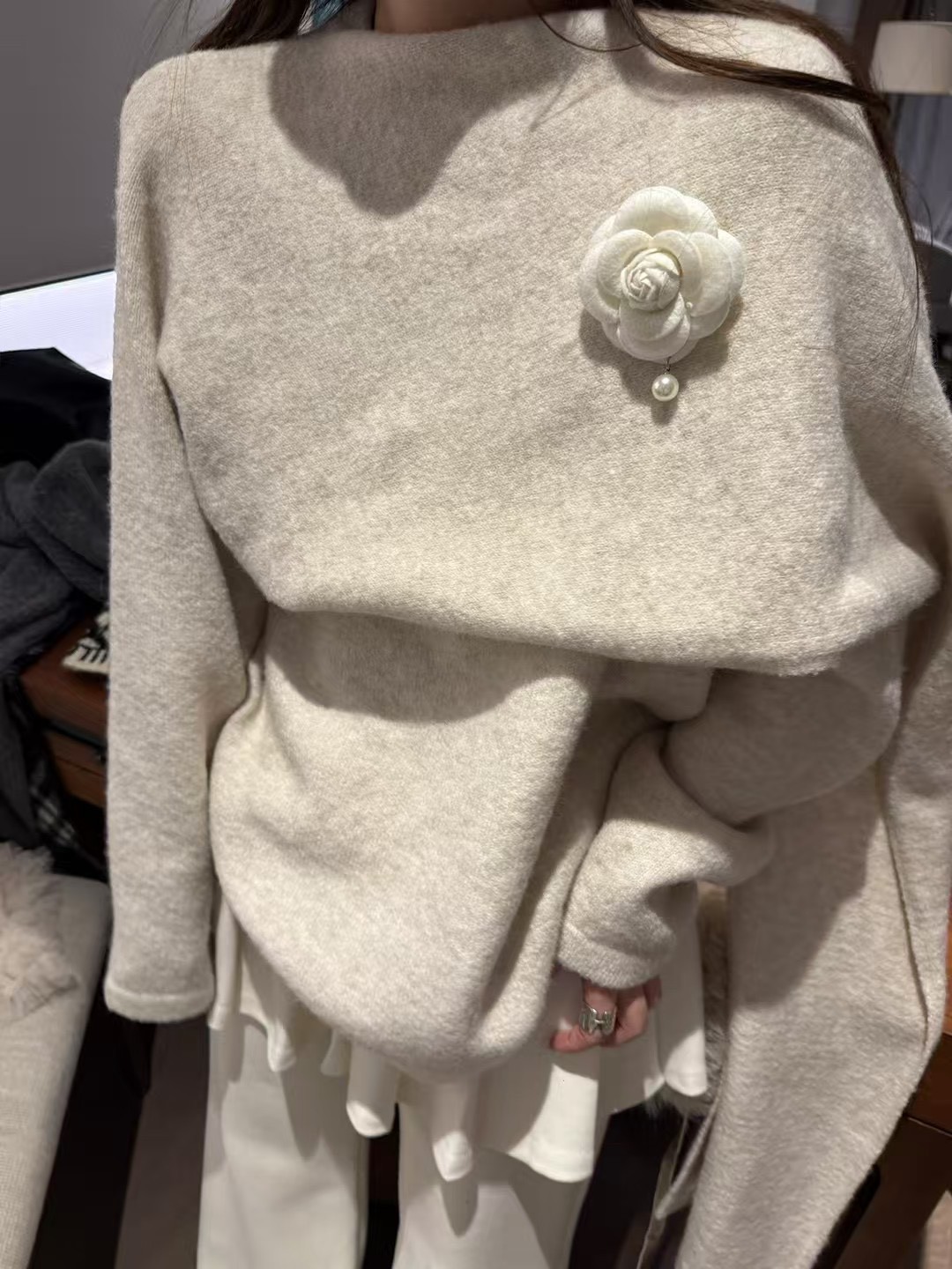 駱駝毛軟糯斗篷披肩毛衣