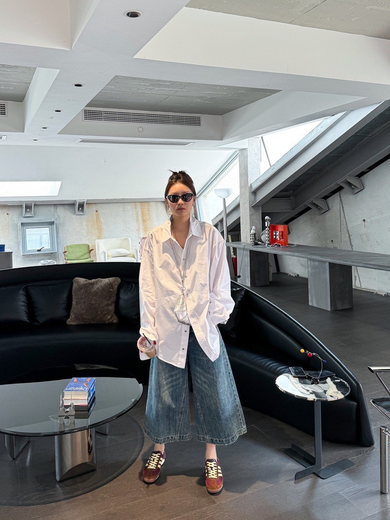 春秋不對稱顯瘦襯衫女設計感上衣