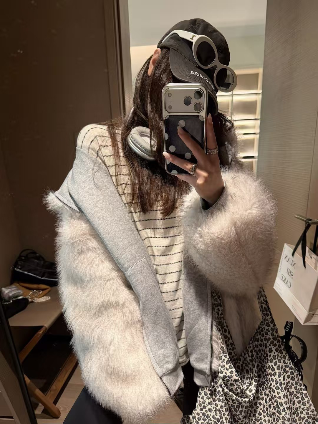 兩面穿皮草衛衣棉外套