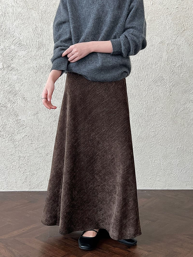 復古法蘭絨斜紋Ａ字魚尾裙