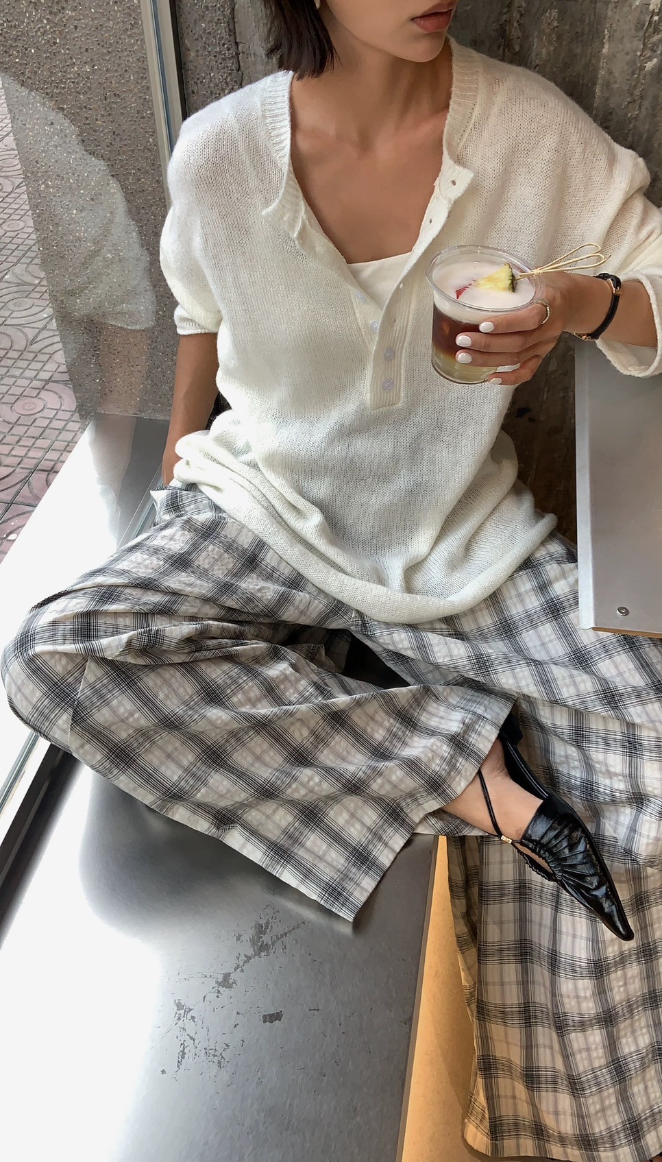 泡泡肌理寬鬆風格紋闊腿褲燈籠褲