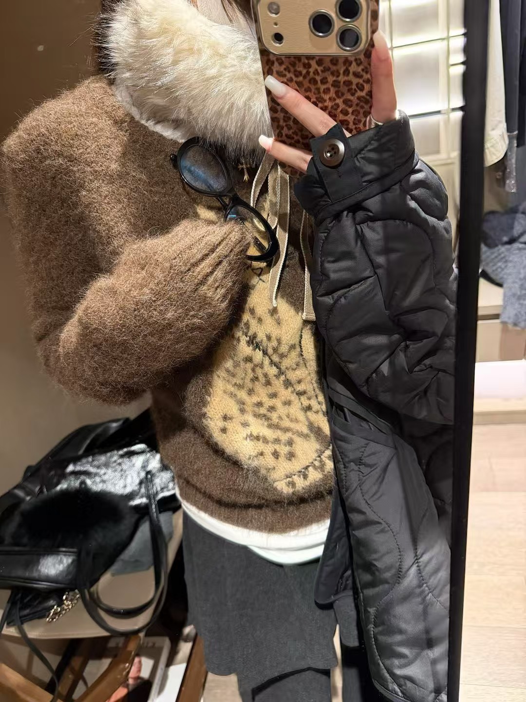 長袖針織上衣貓咪毛衣