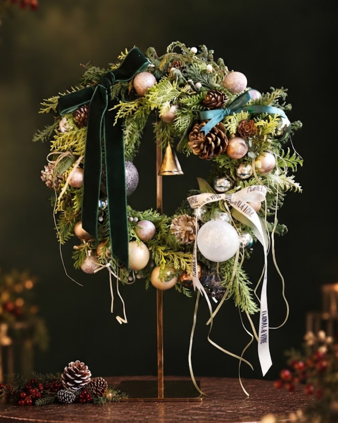 Luxurious Golden Noël · 金色祝福聖誕花圈