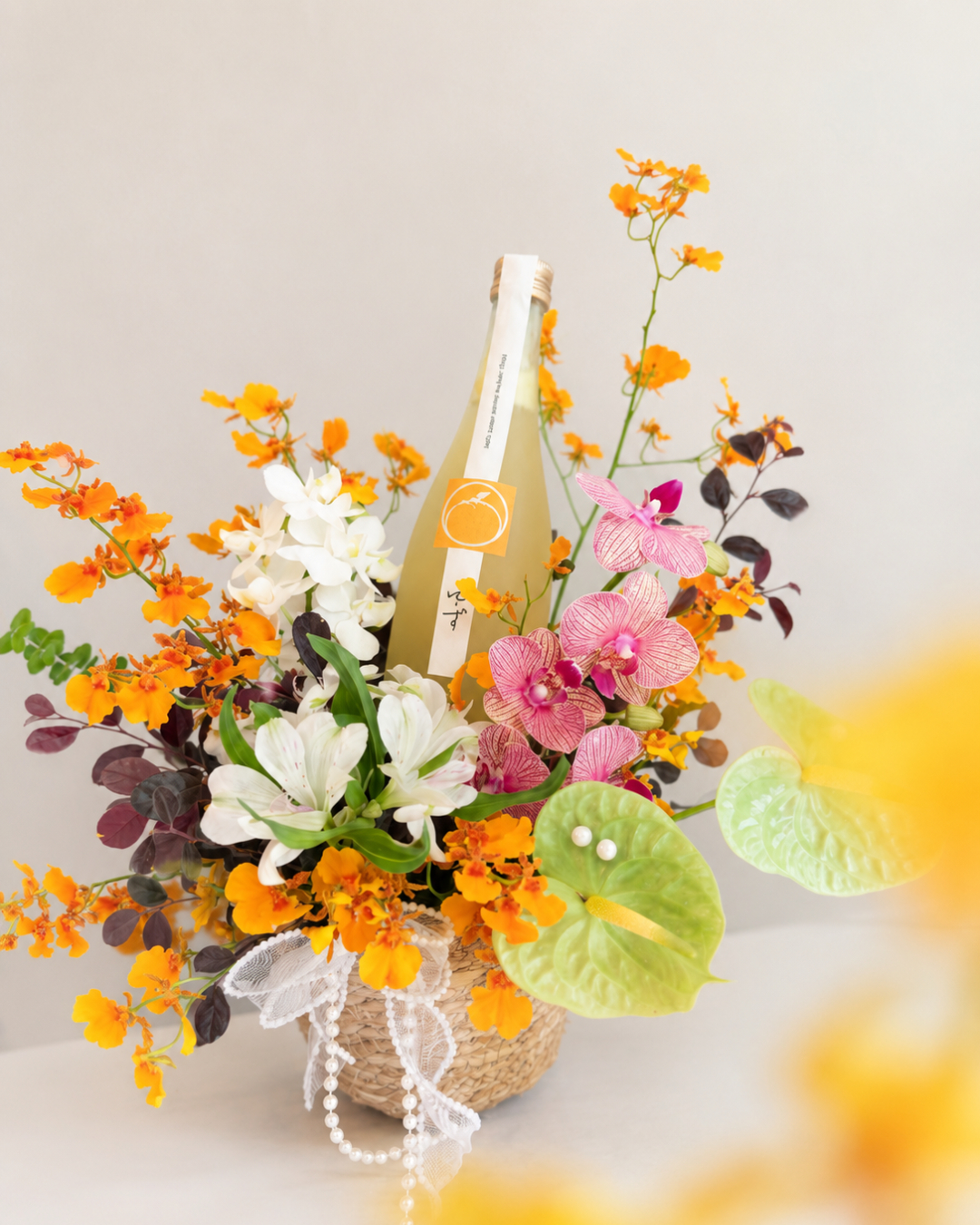 「柚香．月圓」限定提籃花禮 | 鶴梅 柚子酒 720ml