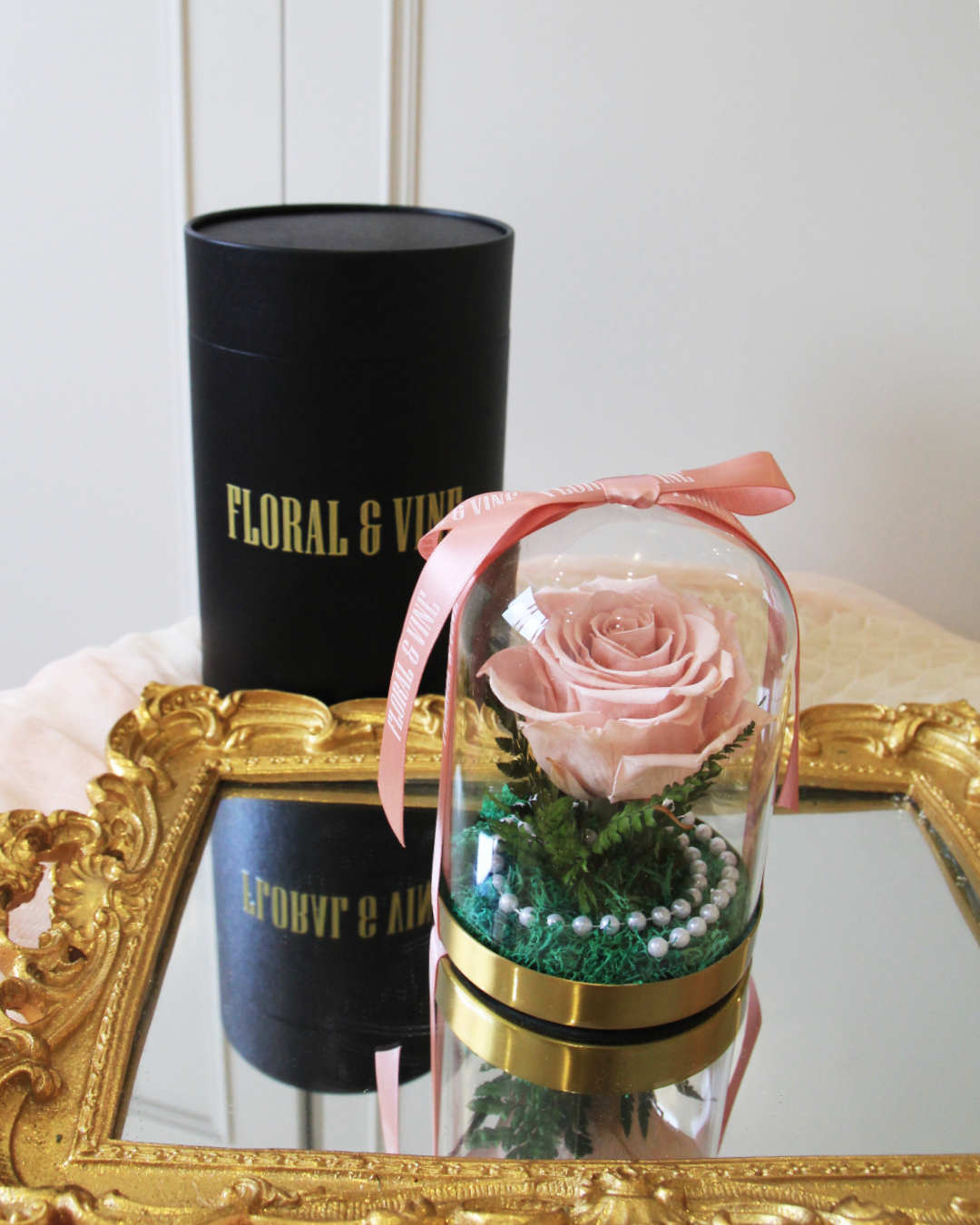 Princess Belle 貝拉公主永恆玫瑰玻璃盅 (公主粉)