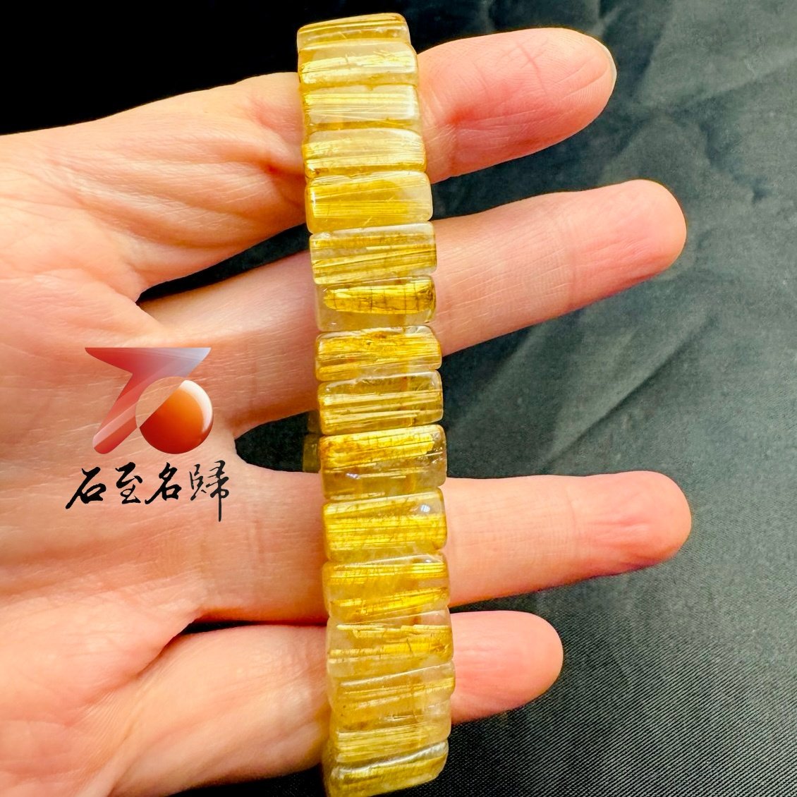 一物一拍｜天然巴西順絲鈦晶水晶手排 寬13.3mm 手圍17公分
