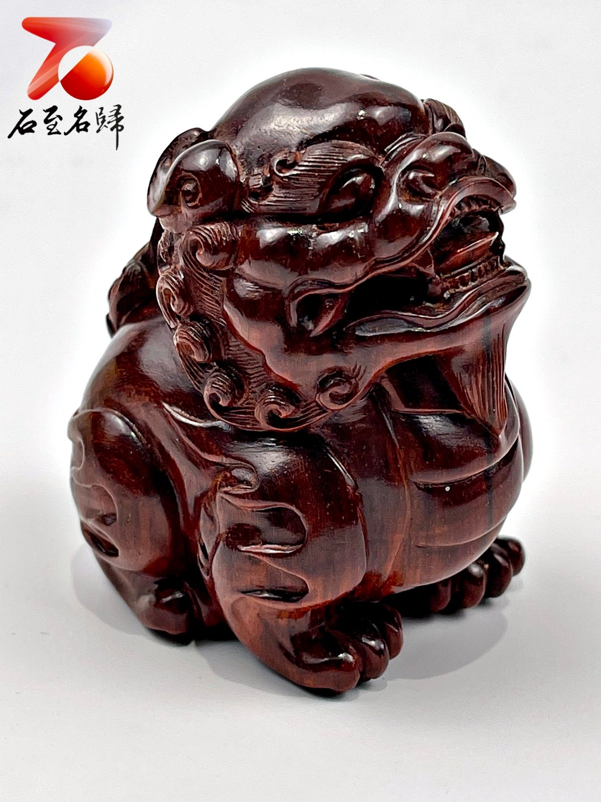 印度小葉紫檀高油密二膘材質 湘工精雕【吉獅】