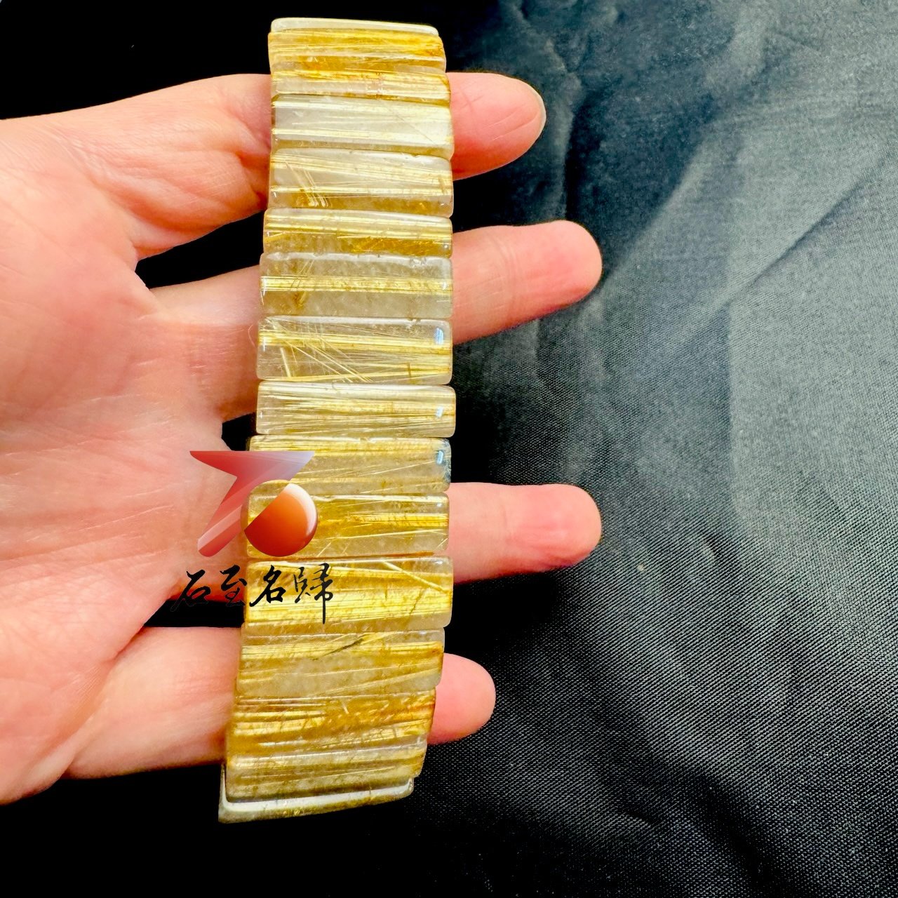 一物一拍｜天然巴西順絲鈦晶水晶手排 寬22.3mm 手圍18公分
