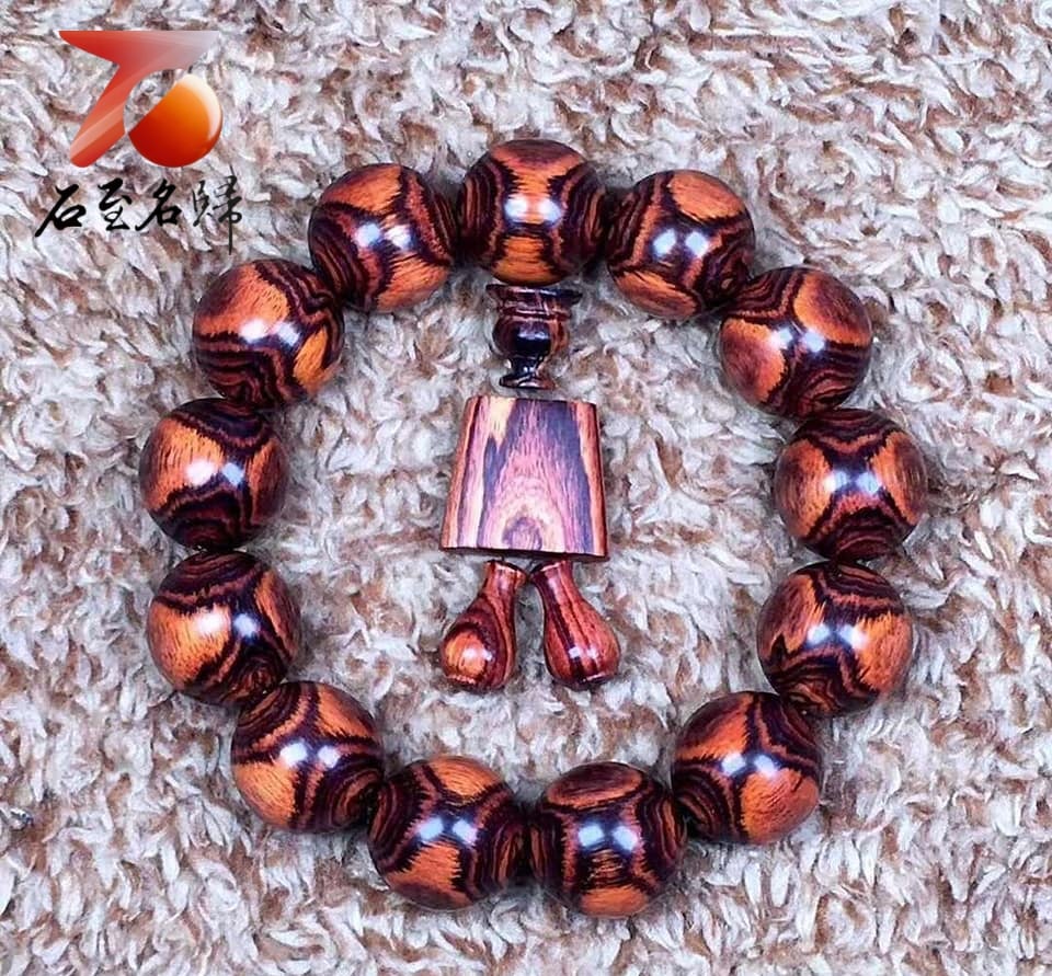 臻藏 海南黃花梨野生料18mm手珠 重量35.3克