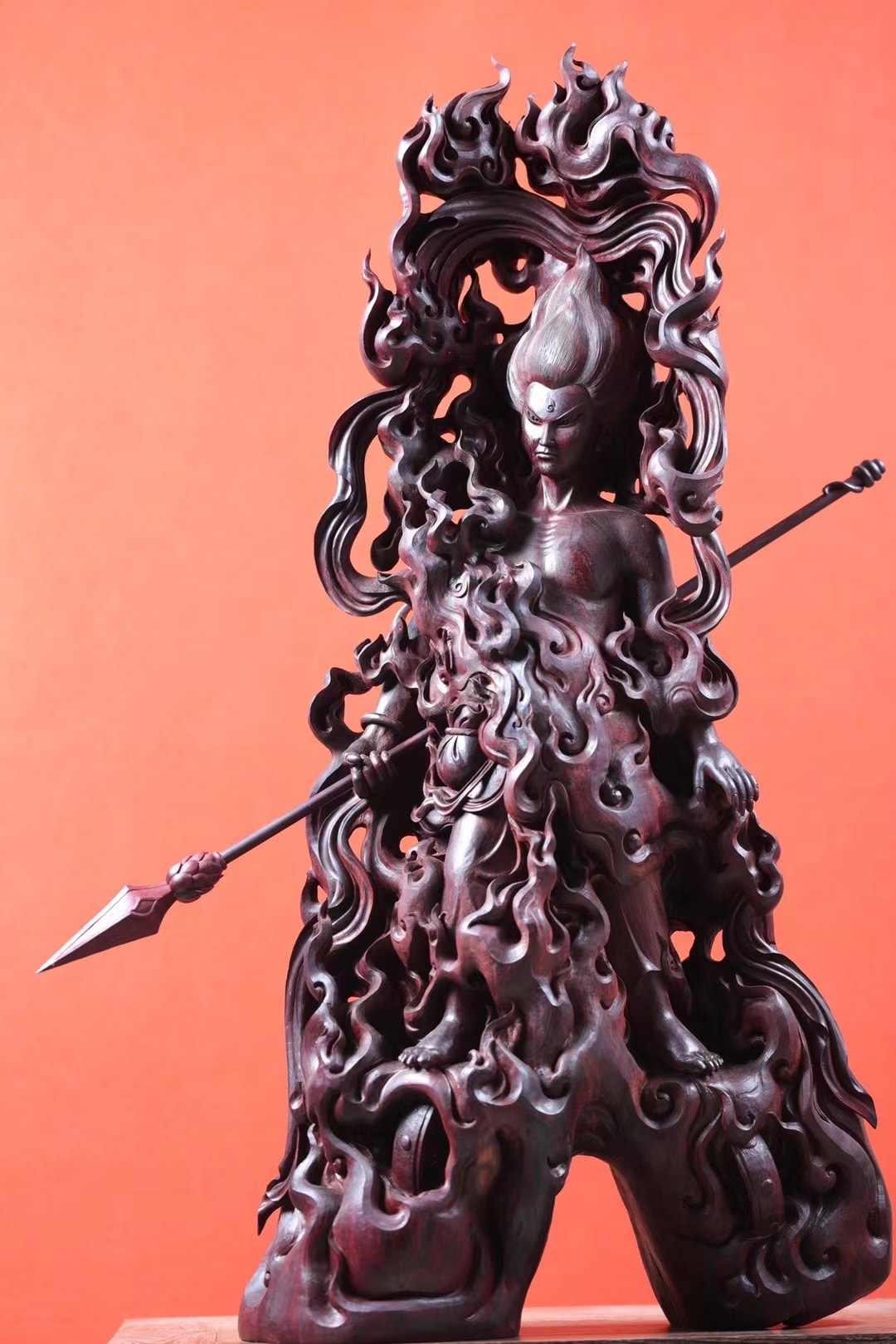 印度小葉紫檀清刀款【三太子哪吒】