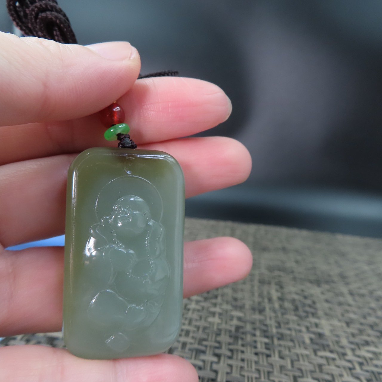 和田玉 且末料 附收藏證書【如意彌勒】