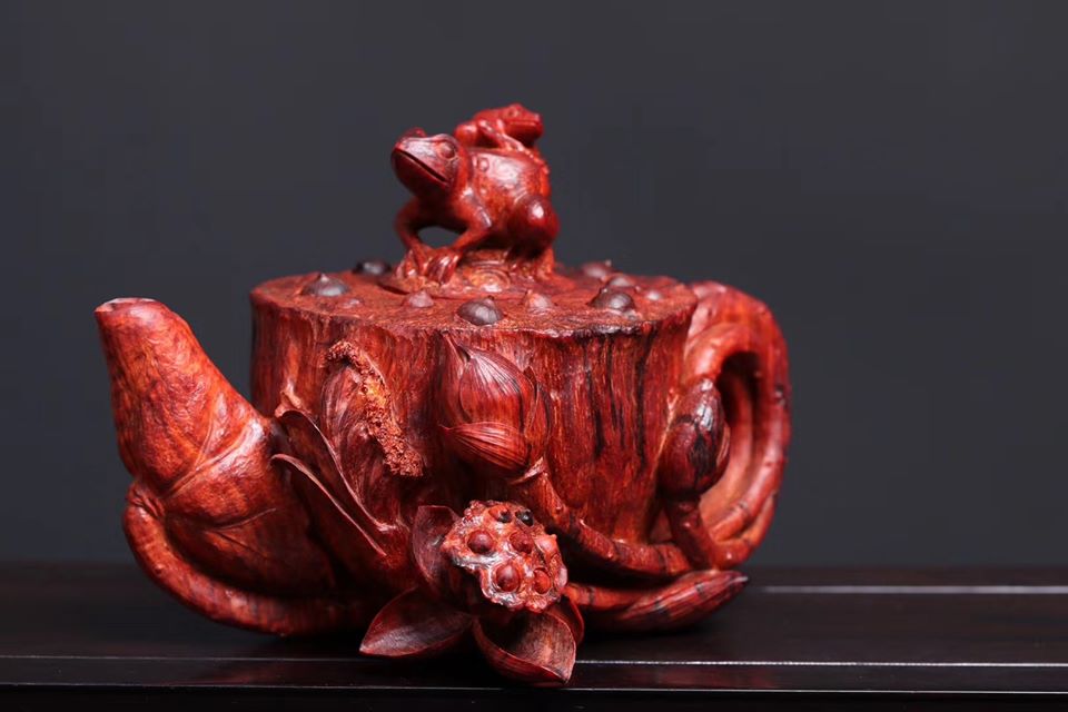 印度小葉紫檀一木鏤空【蓮蓬-多子多福】