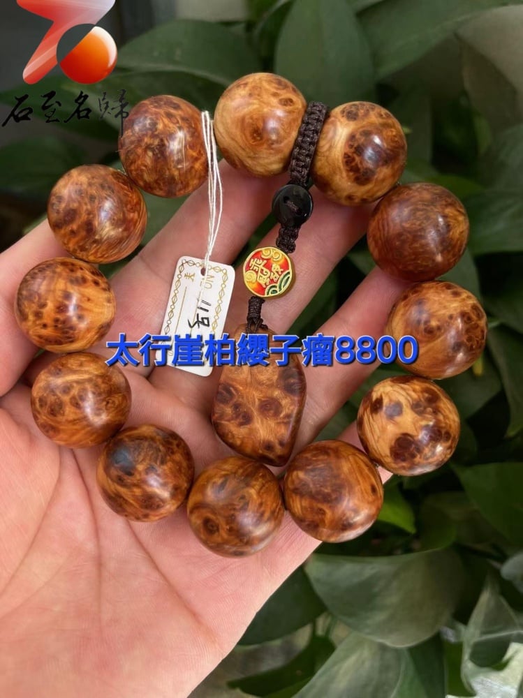 太行崖柏極品雲紋纓子瘤20mm手珠 11號