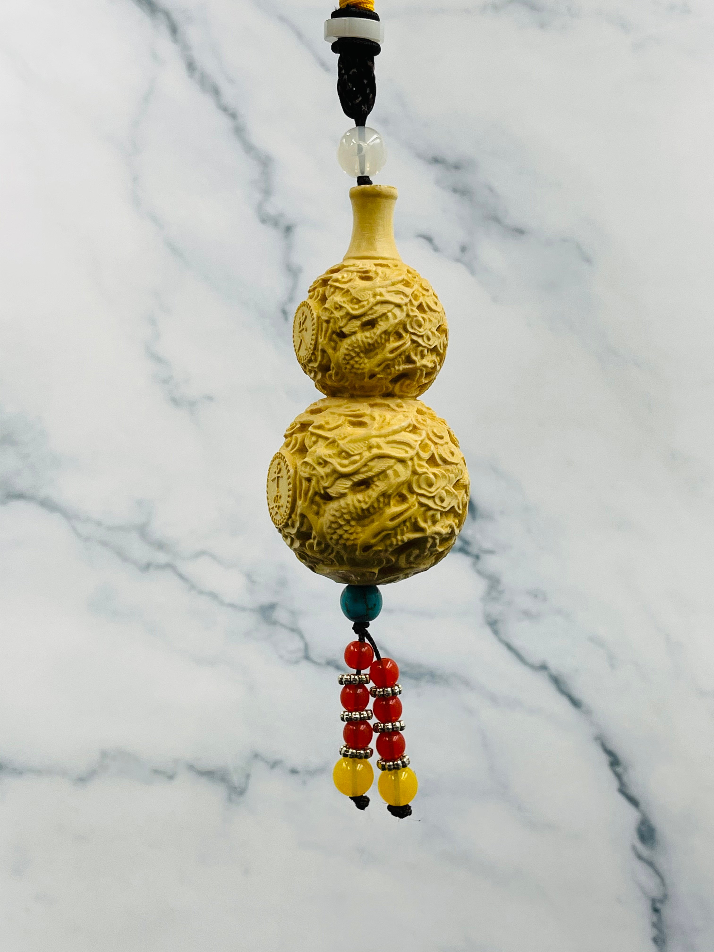 黃楊木精雕【吉祥平安-葫蘆吊墜】