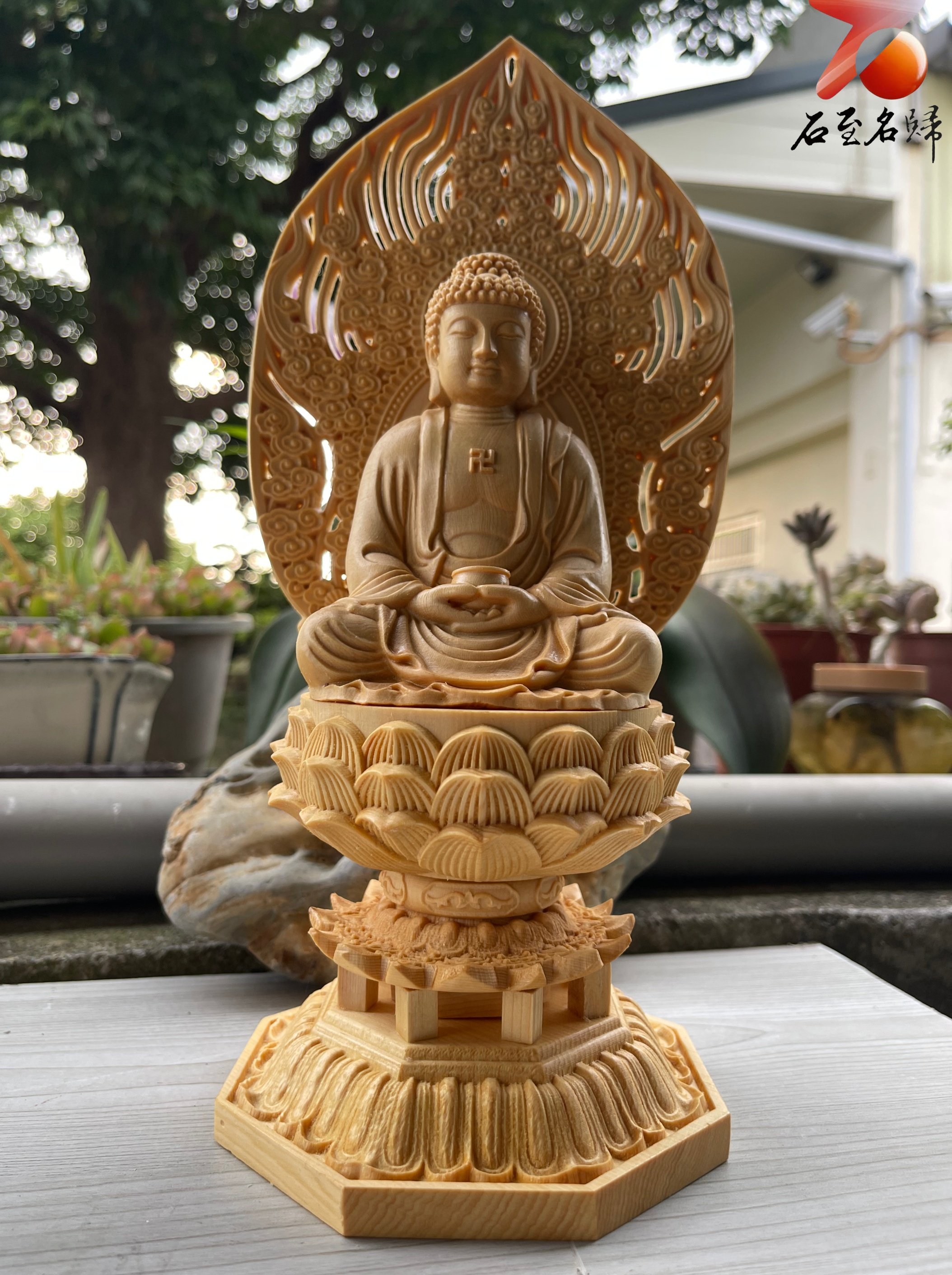 正宗加拿大檜木 慈悲接納【托缽如來佛祖】智慧與福德的象徵