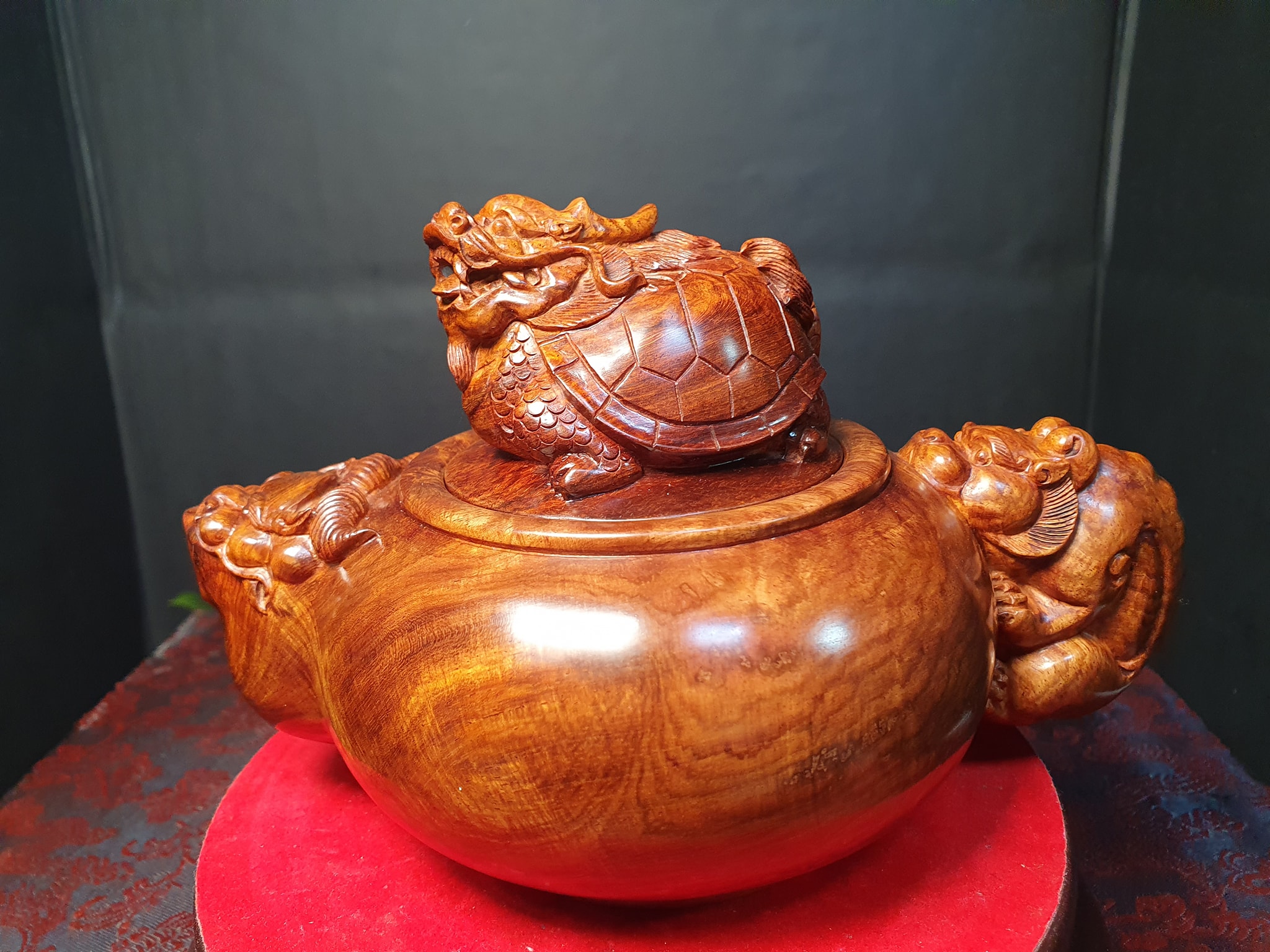 海南黃花梨野生油梨老料【精品龍龜壺】