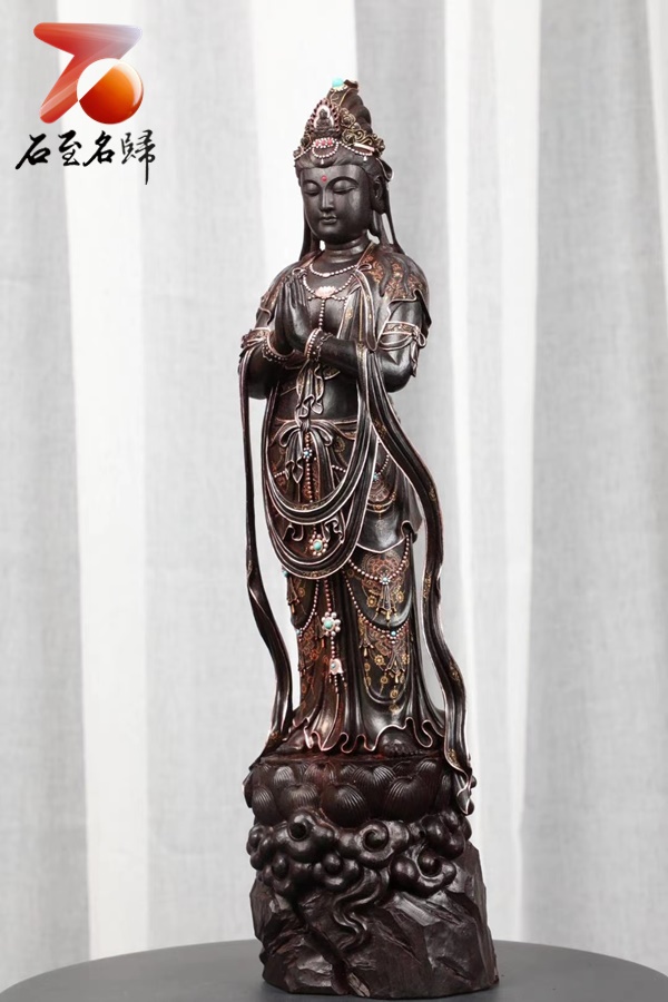 印度小葉紫檀【合掌觀音】