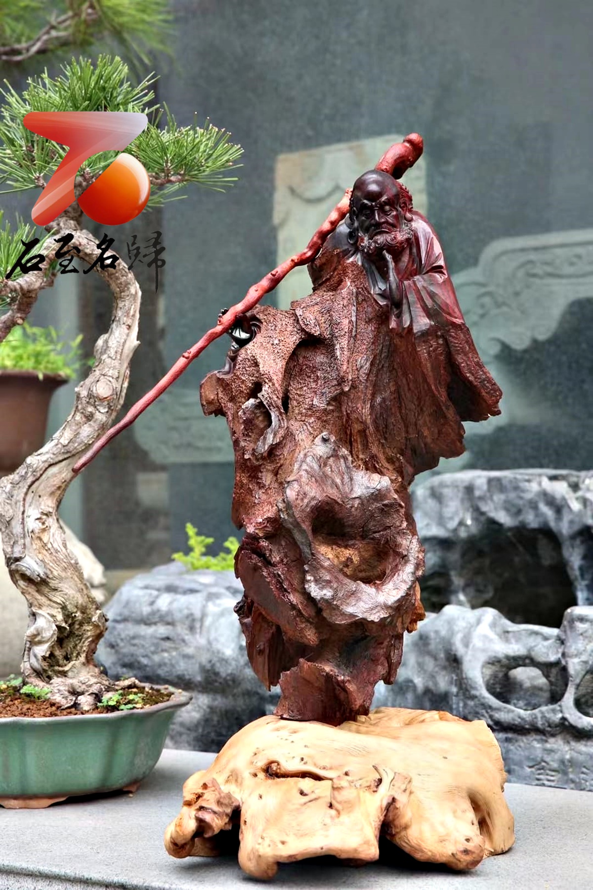 印度小葉紫檀樹頭老料整木巧雕【達摩祖師】