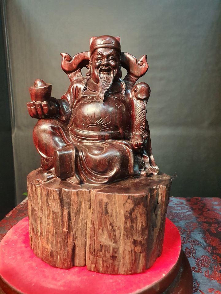 千年拆房老料高油密印度小葉紫檀【財神爺】