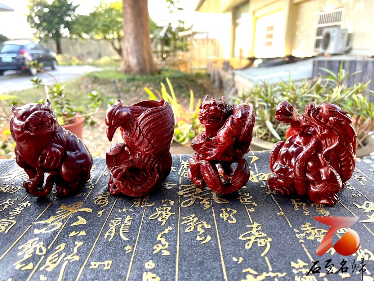 印度小葉紫檀高油密二膘材質 湘工手作【四大神獸】