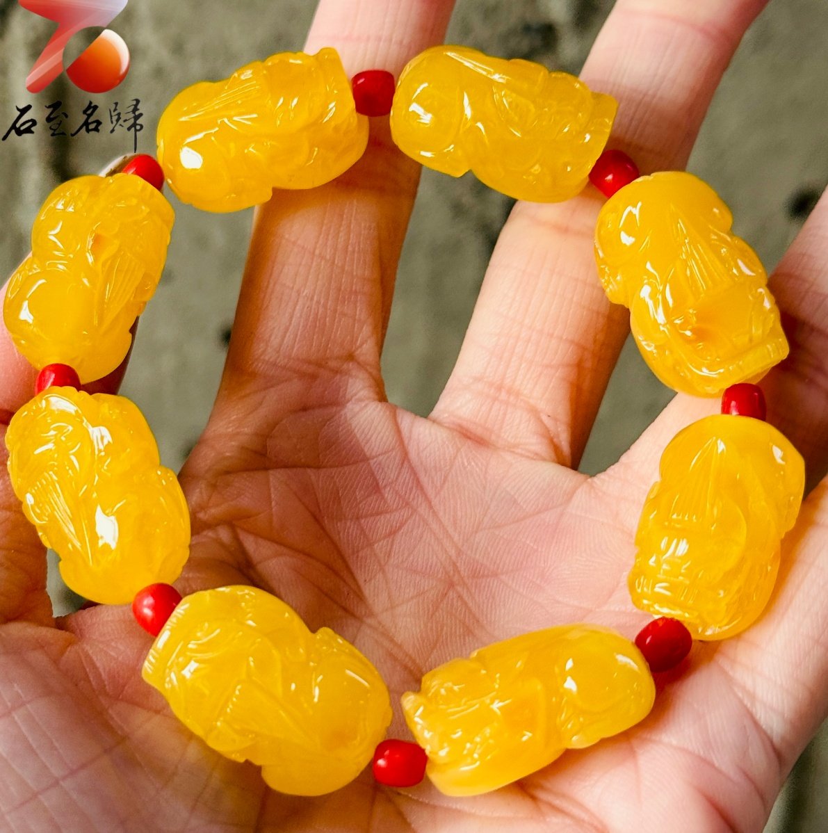 霸氣加持·財運護身 | 烏料滿蜜滿蠟暴力鷄油黃貔貅14mm手鏈