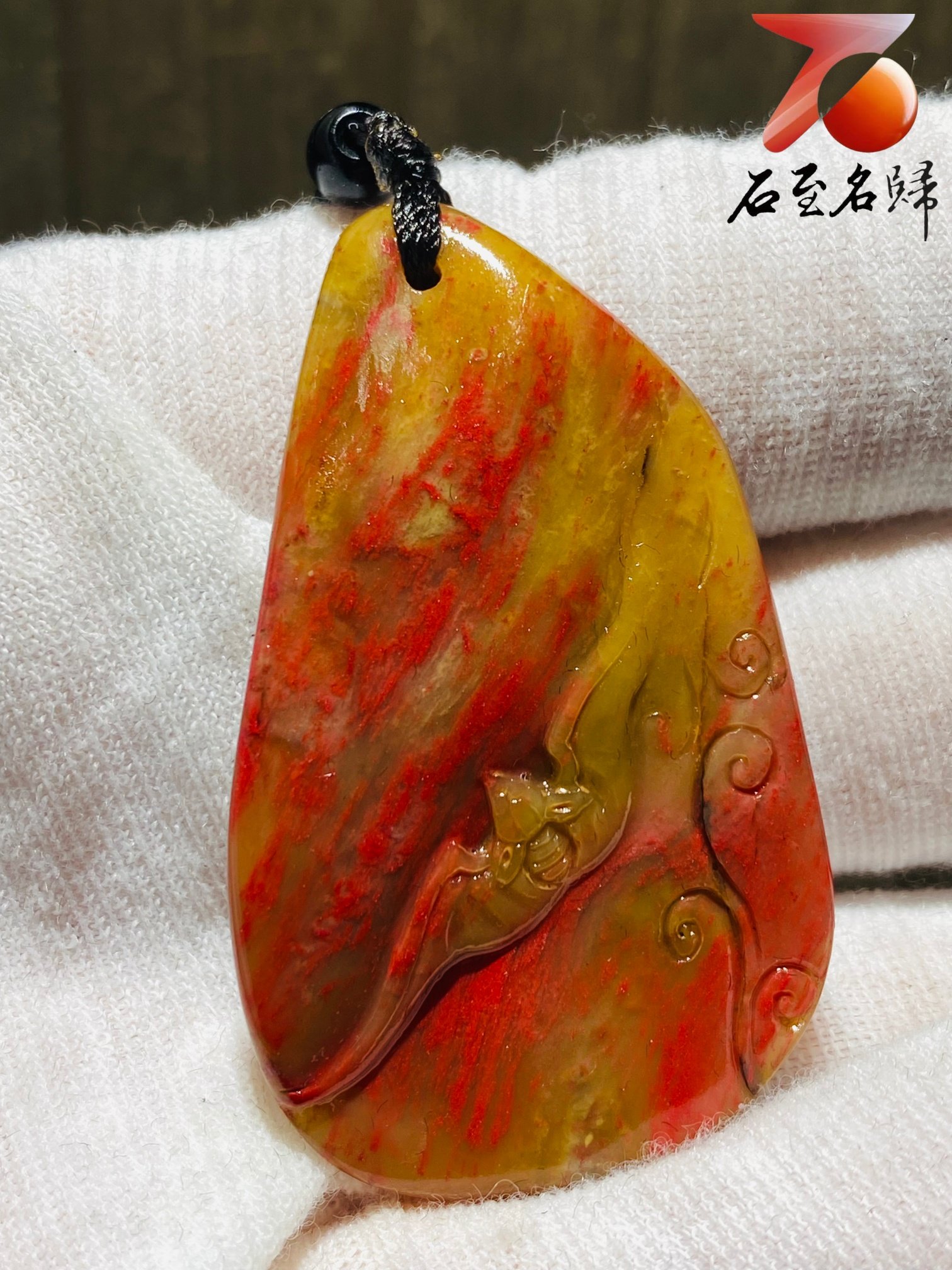 昌化雞血石 手工雕刻項鍊/配飾【福氣連連】