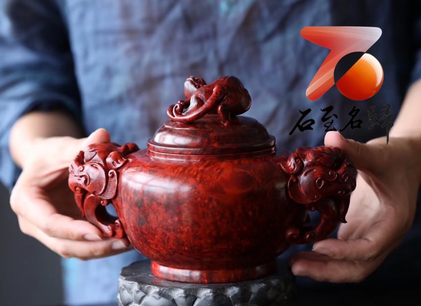 印度小葉紫檀瘤疤料製【貔貅壺瘤疤罐】
