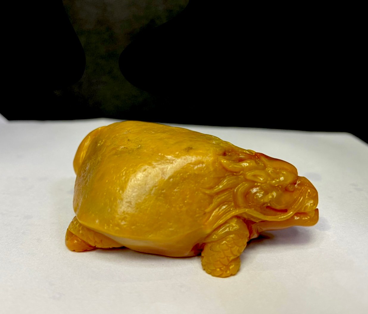 田黃石雕件【福氣長壽龍龜】