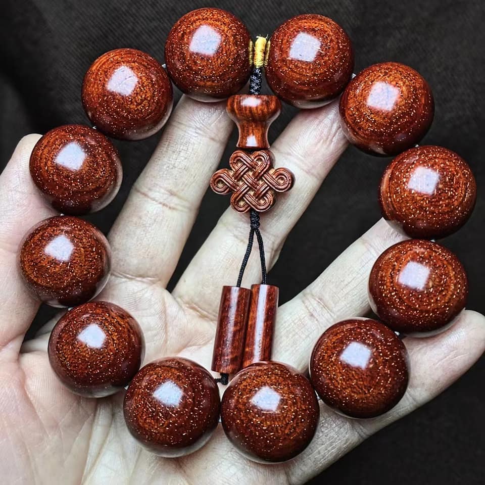 印度小葉紫檀老料／泥料  龍鱗紋20mm×12顆