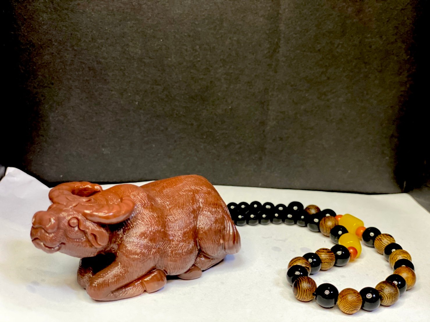 月尾紫手把件【紅紅火火】