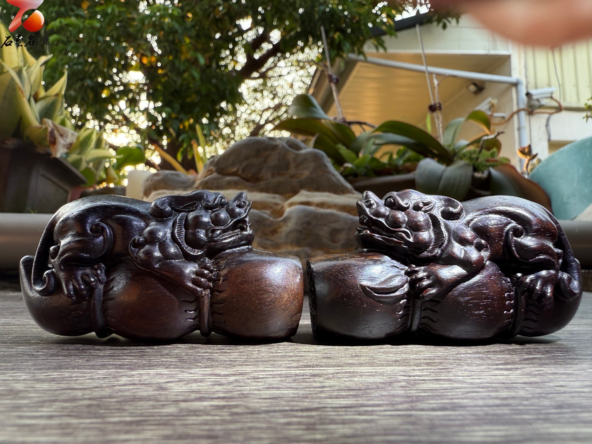 臥財不洩，富貴自來 印度小葉紫檀金星老料純手工雕刻【臥財貔貅】