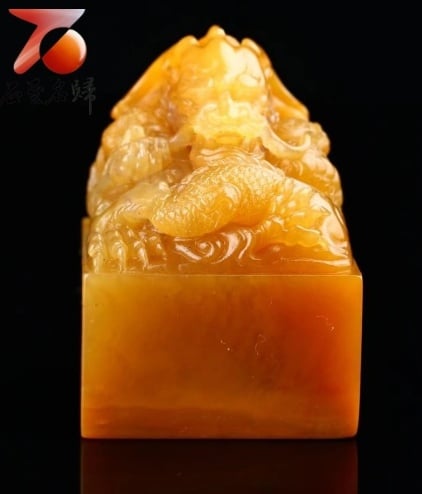 精選田黃 北部老礦結晶麥芽黃結晶印【龍騰天下】