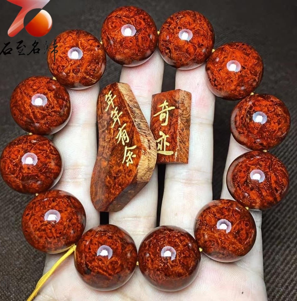 印度小葉紫檀20mm手珠【奇蹟-年年有餘】