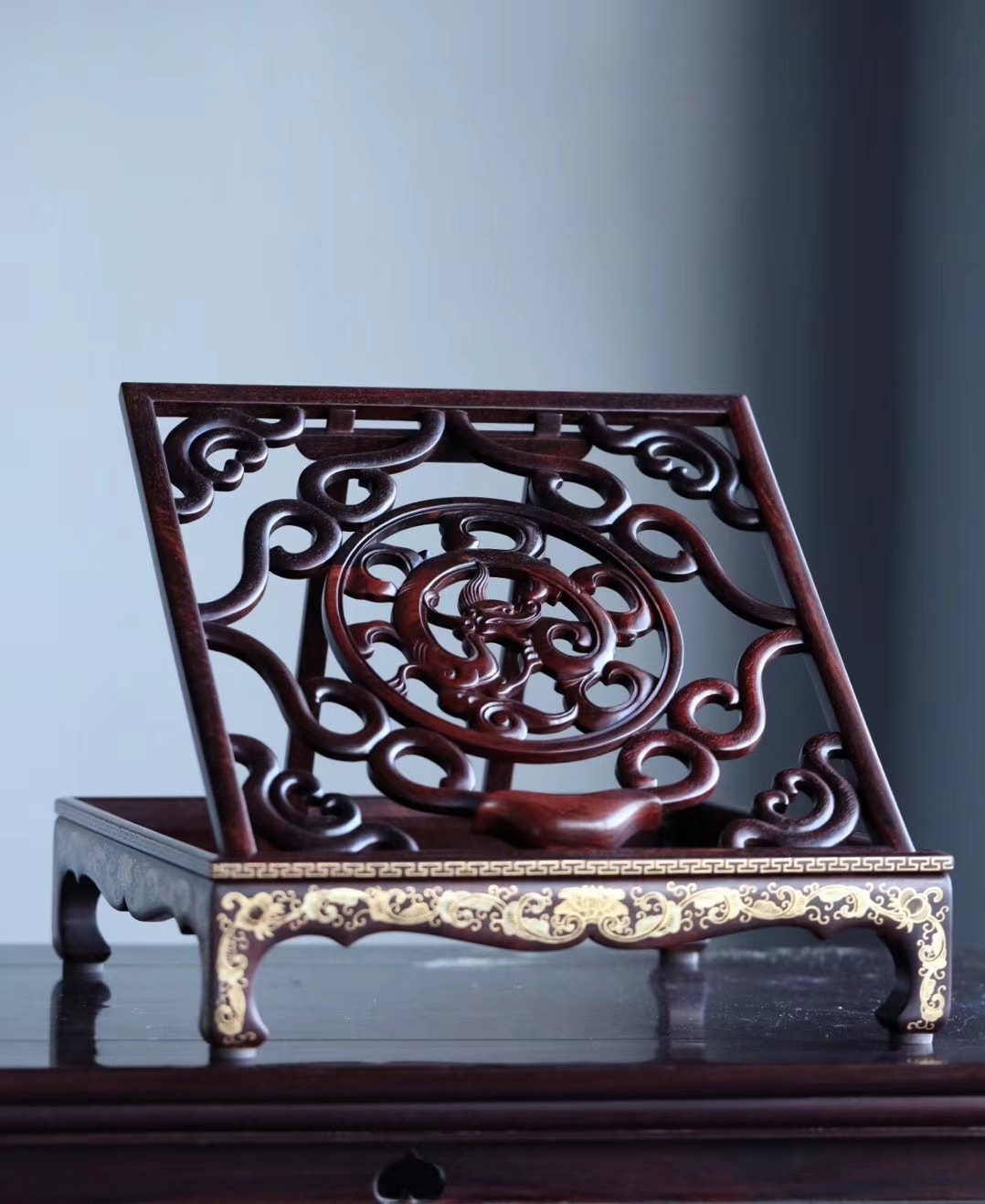 印度小葉紫檀描金製作【臨貼架】