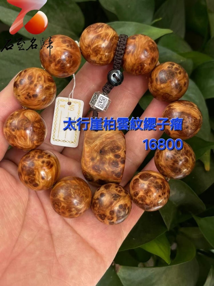 太行崖柏極品雲紋纓子瘤20mm手珠 7號
