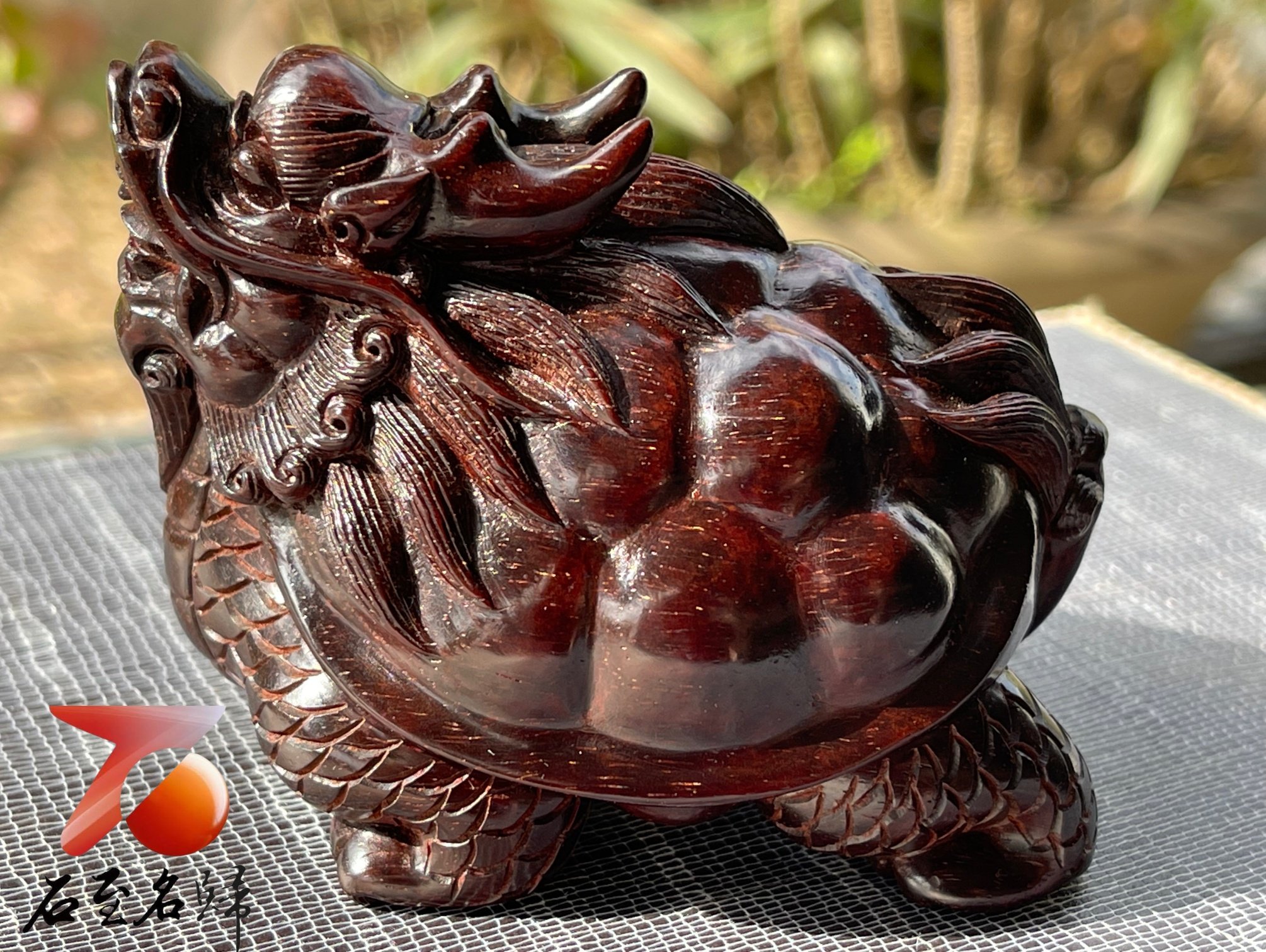 印度小葉紫檀高油密二膘材質 湘工手作 【龍龜】