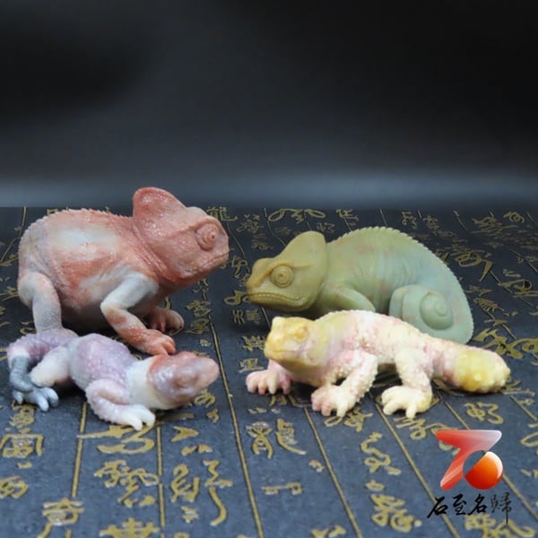 壽山石系列 變色龍與蜥蜴(吸億)