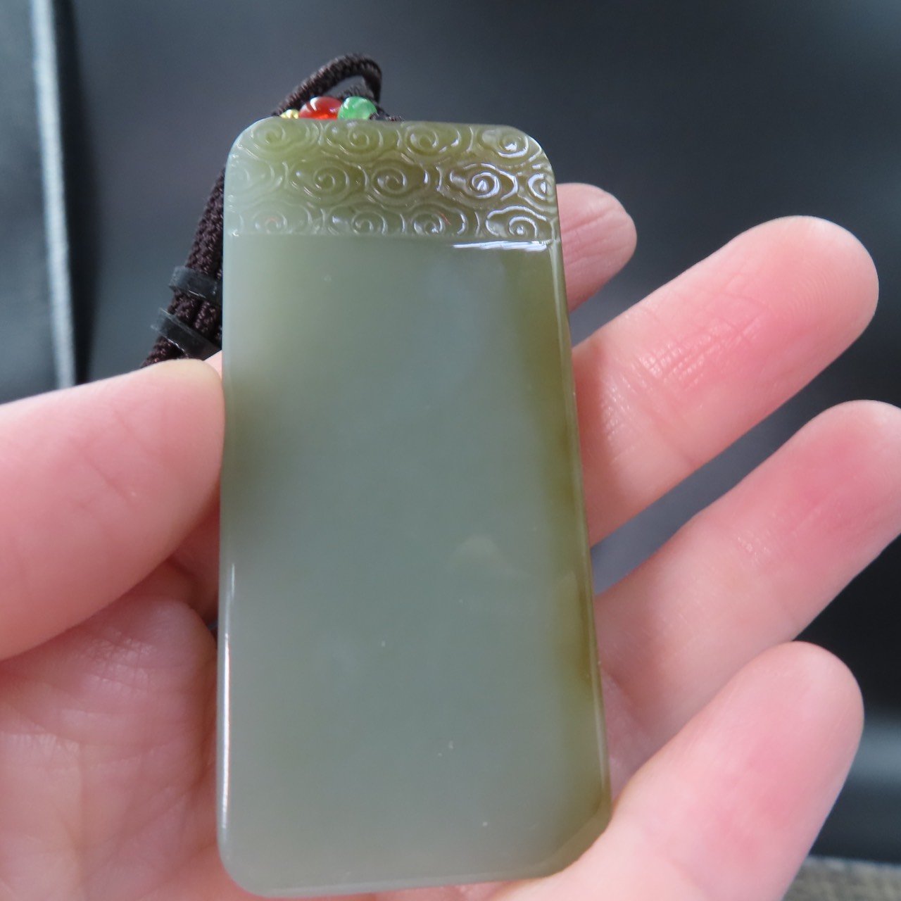 和田玉 且末料 附收藏證書【平安無事牌】