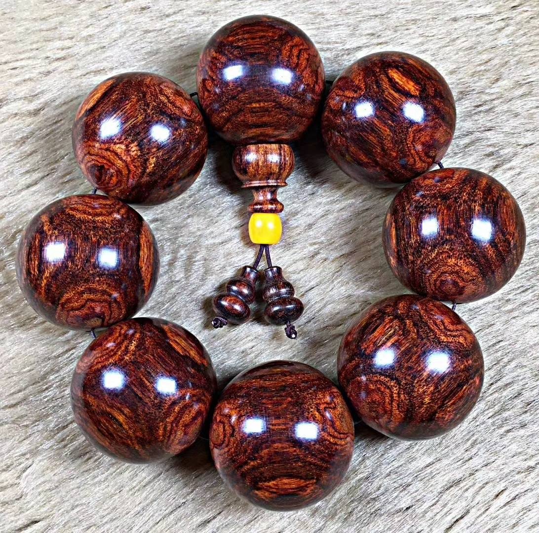 海南黄花梨鬼臉手珠35mm