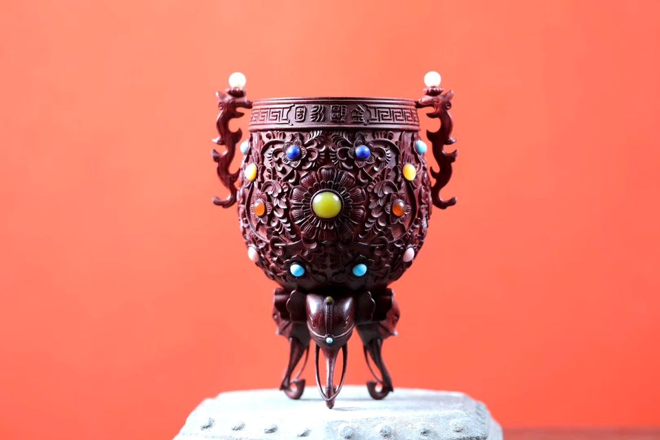 印度小葉紫檀名家復刻【金甌永固杯】