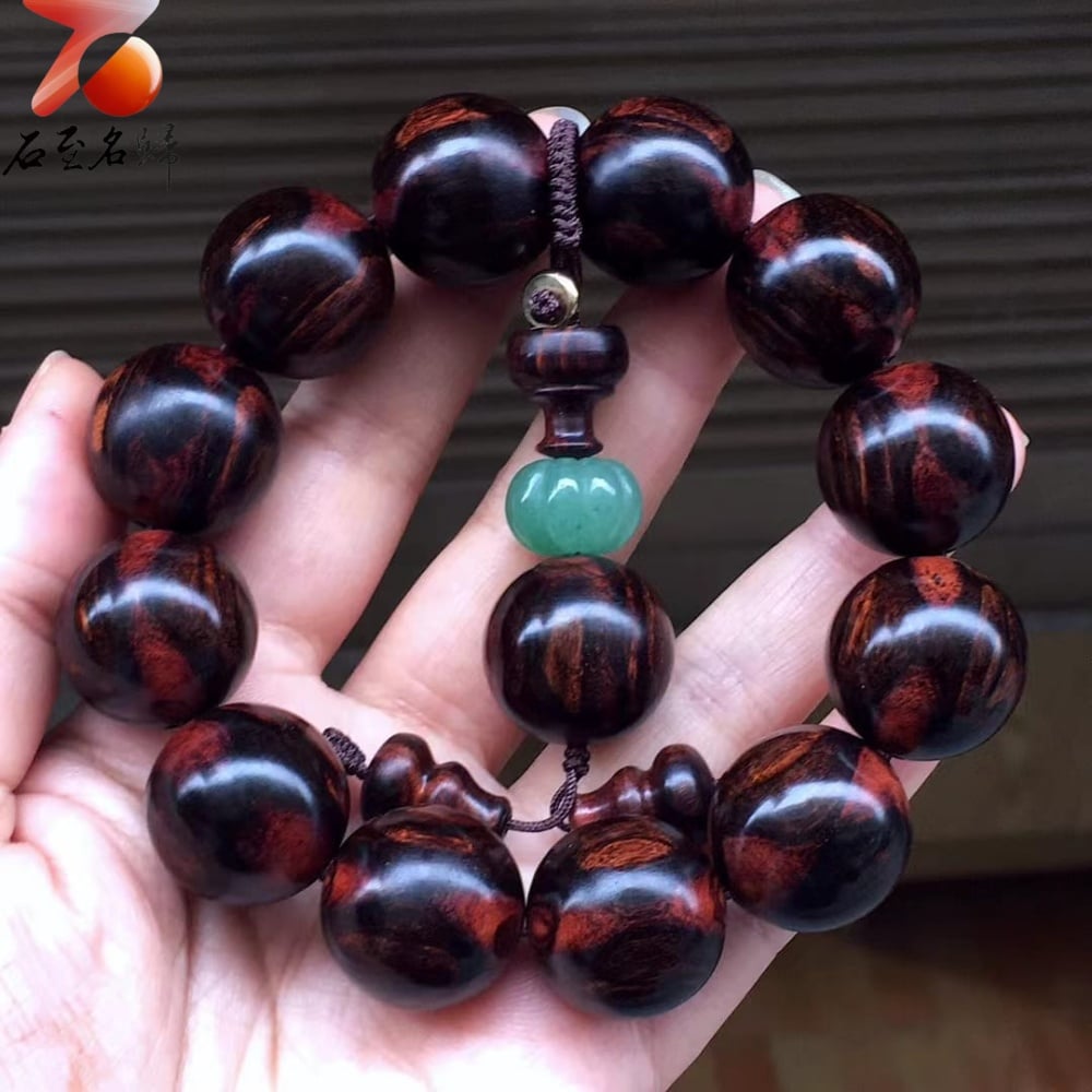 海南黃花梨 紫油梨根料20mm手珠 重量52.5克