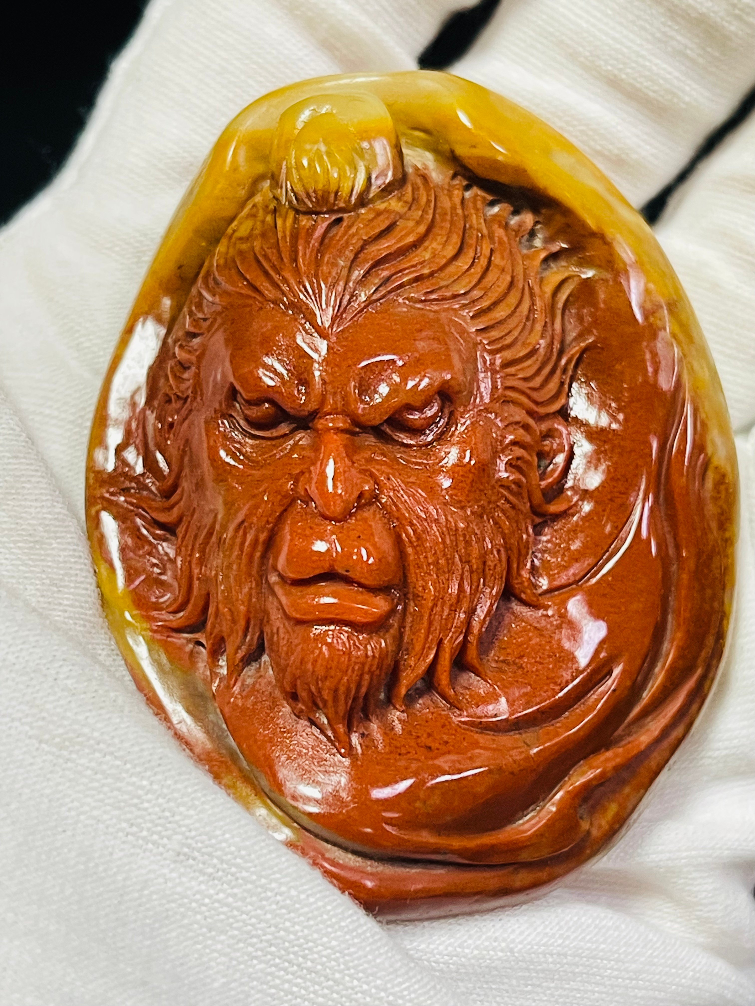 老師傅手工 壽山石田黃手把件【齊天大聖】