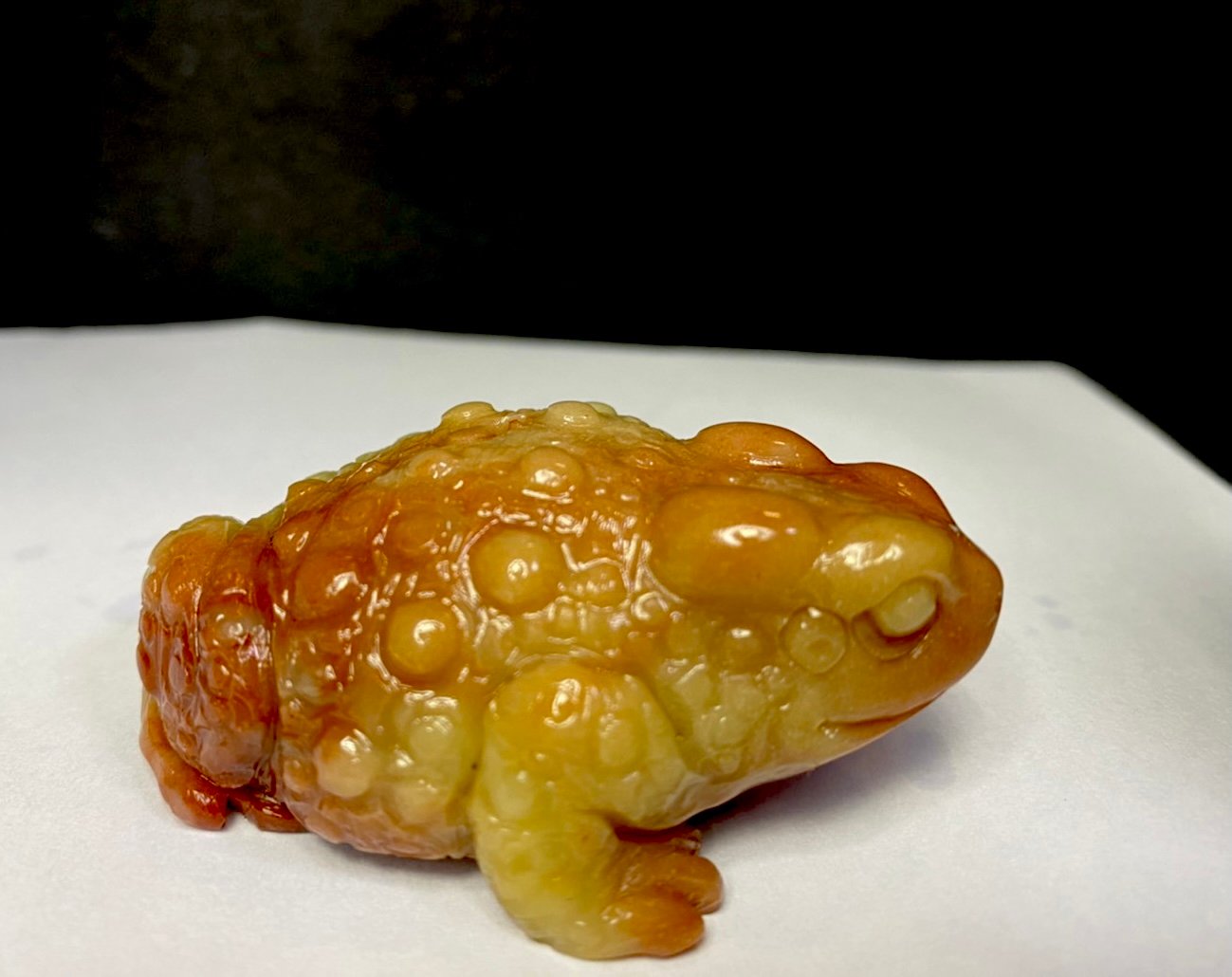 五彩高山石雕件【福氣金蟾】