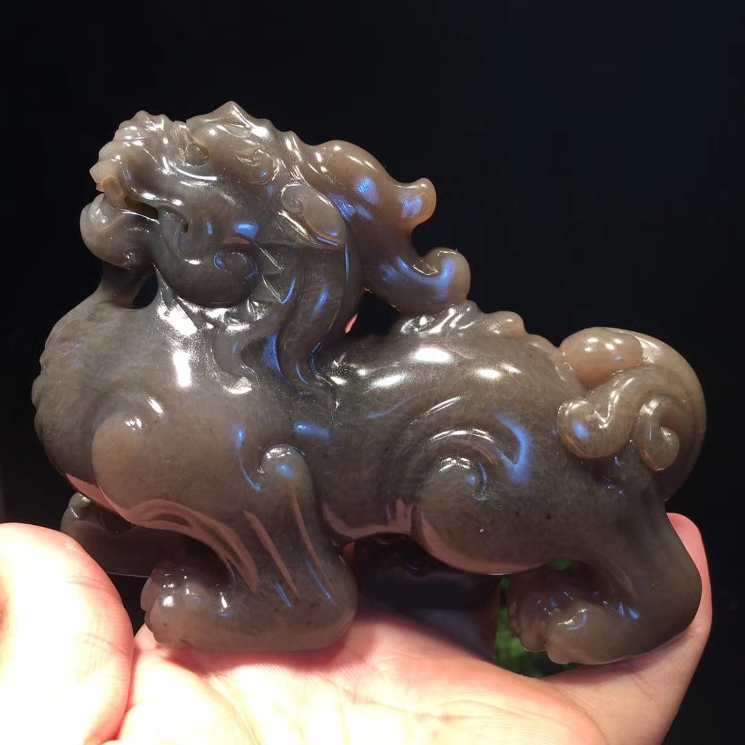 精品壽山牛角凍滿絲【招財貔貅】